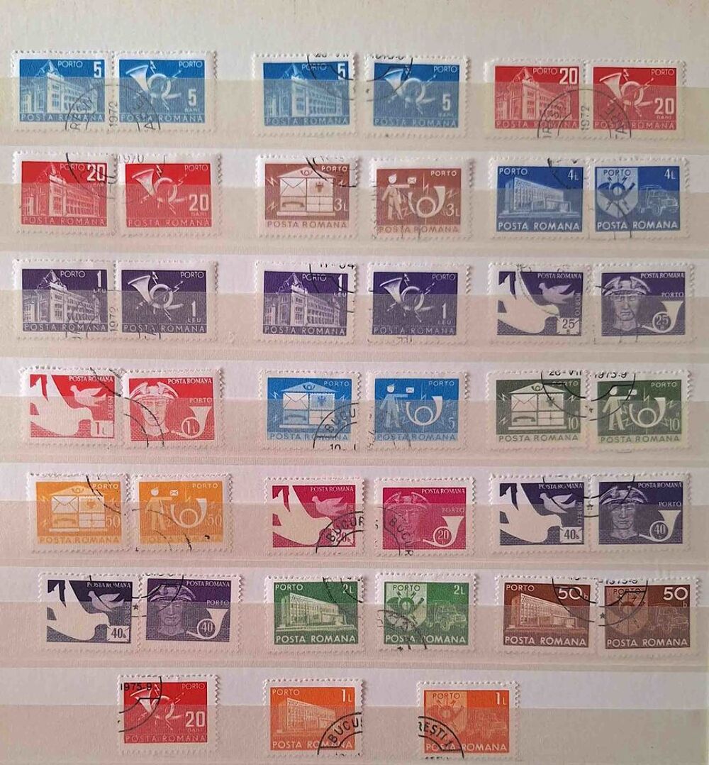S&eacute;rie de timbres de collection de Roumanie C 