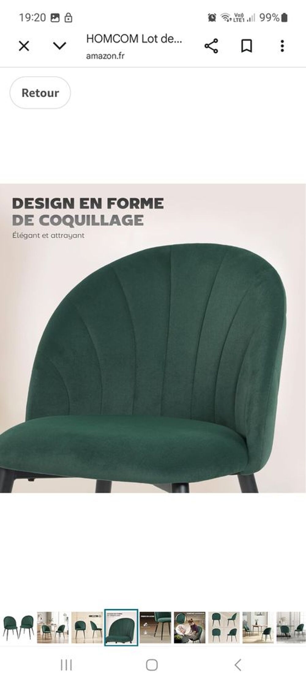6 chaises velours vert Meubles