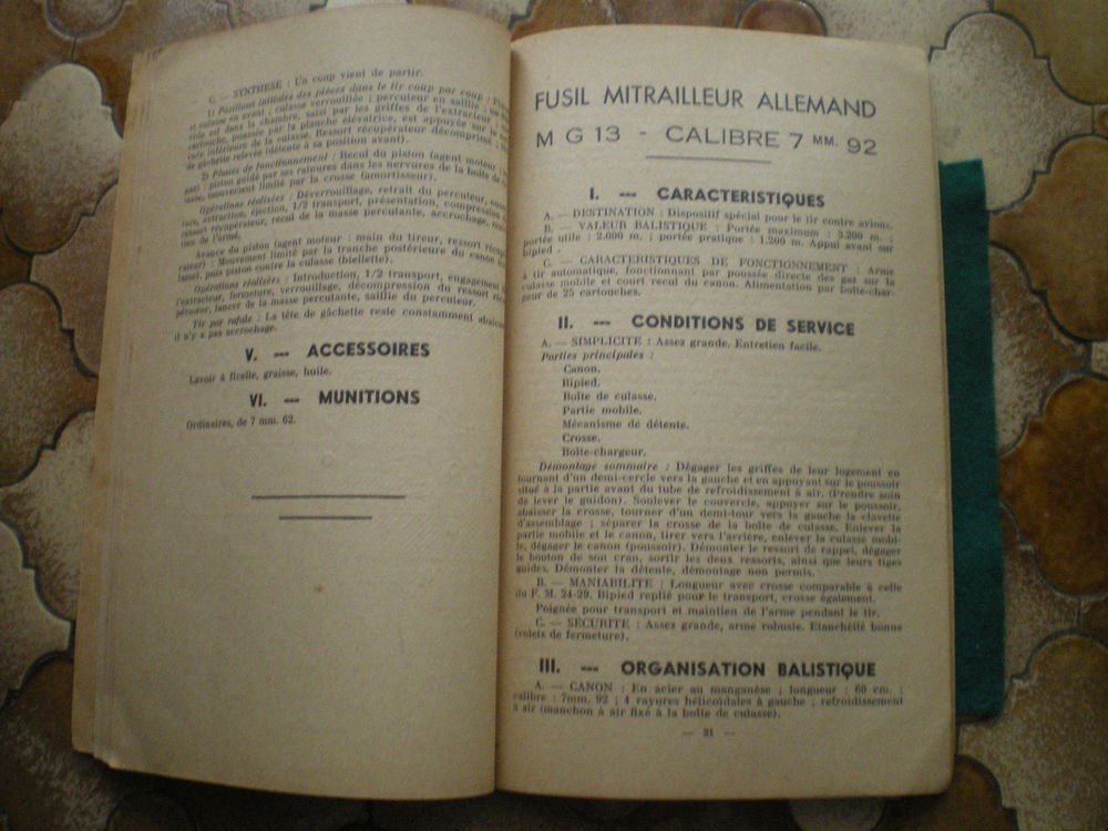 Fascicule - Cours d'Armement d'Infanterie. 