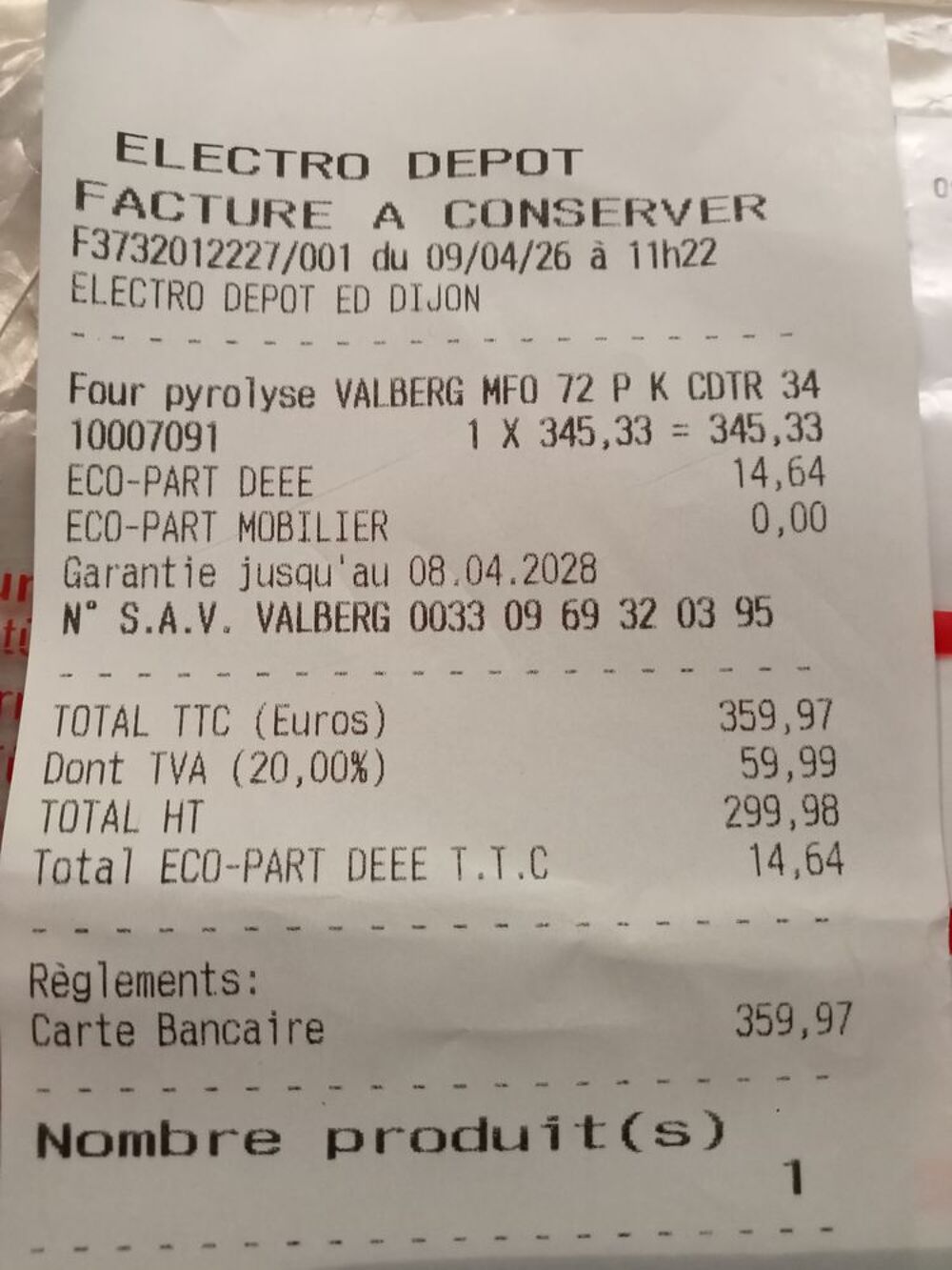 four encastrable Electroménager