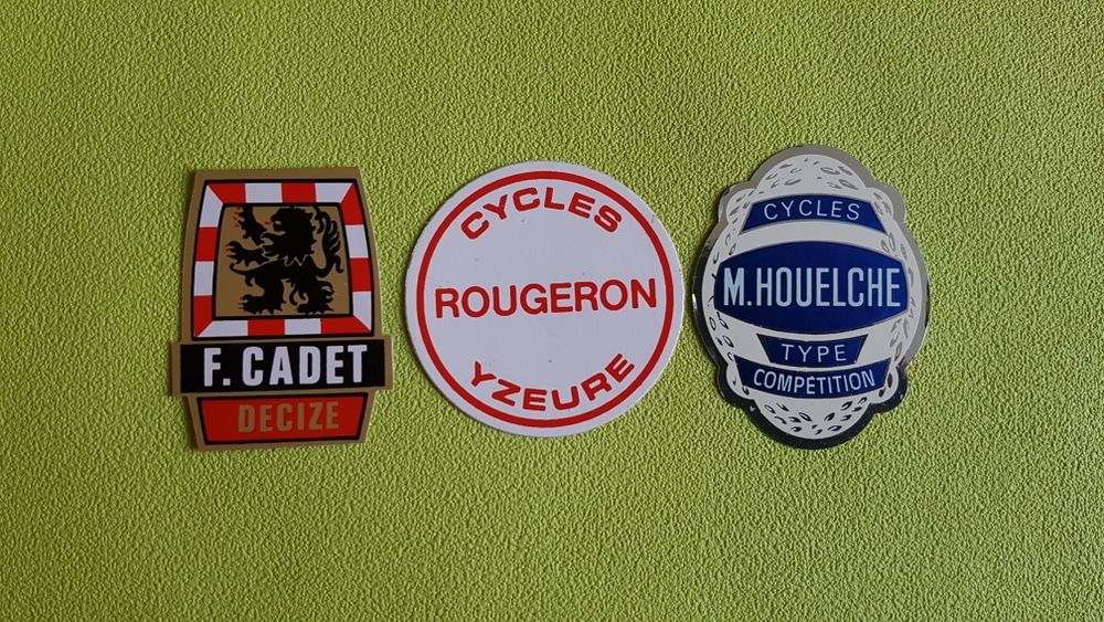 LES AUTOCOLLANTS CYCLES * VINTAGE *
S.DUTOURON 
HOUELCHE 
DE ZOTTI 
LAROCHE 
ROUGERON 
ETIENNE 
F.CADET Vélos