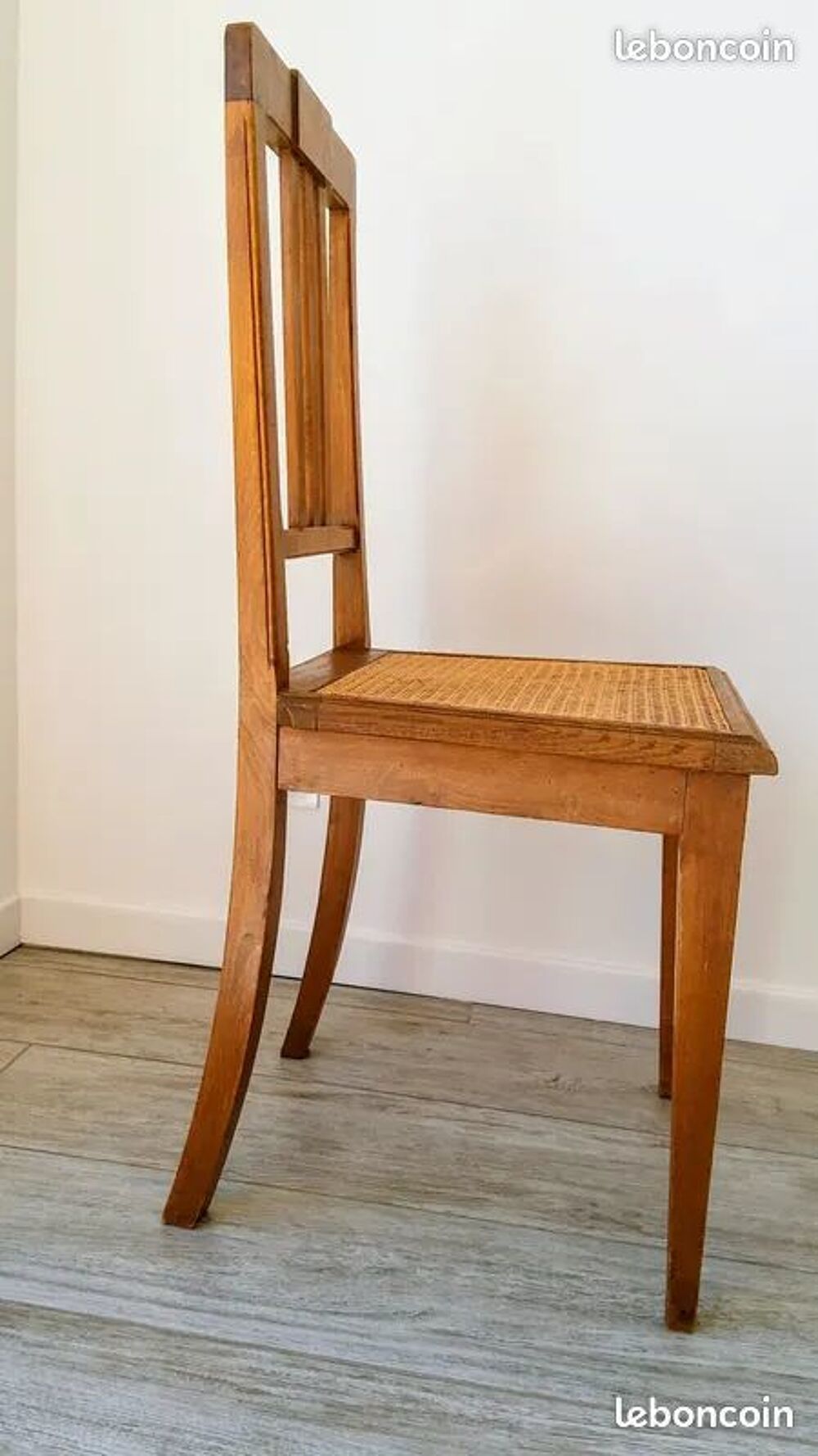 Chaise vintage bois et cannage Meubles
