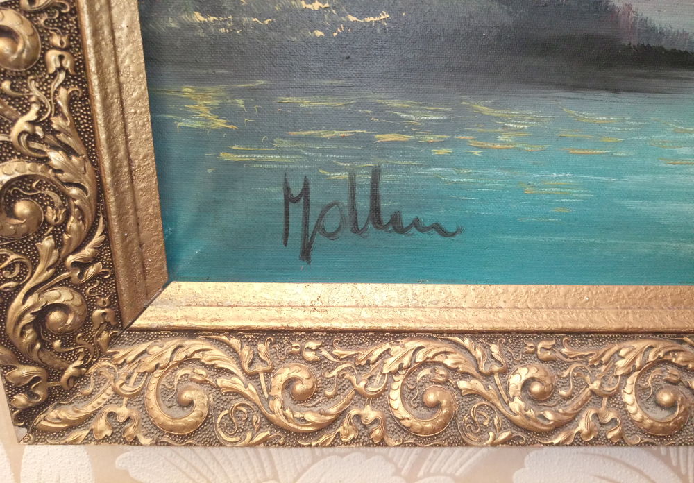 Tableau peinture &agrave; l'huile sign&eacute; Mollin 