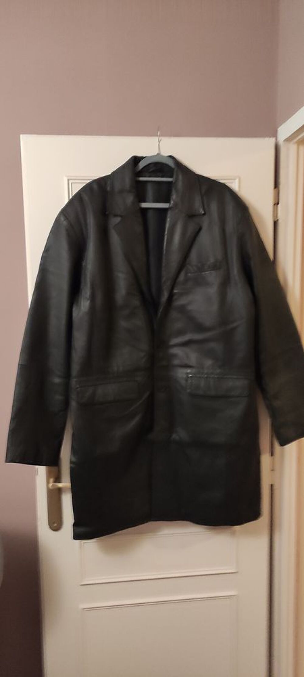 veste cuir longue Vêtements