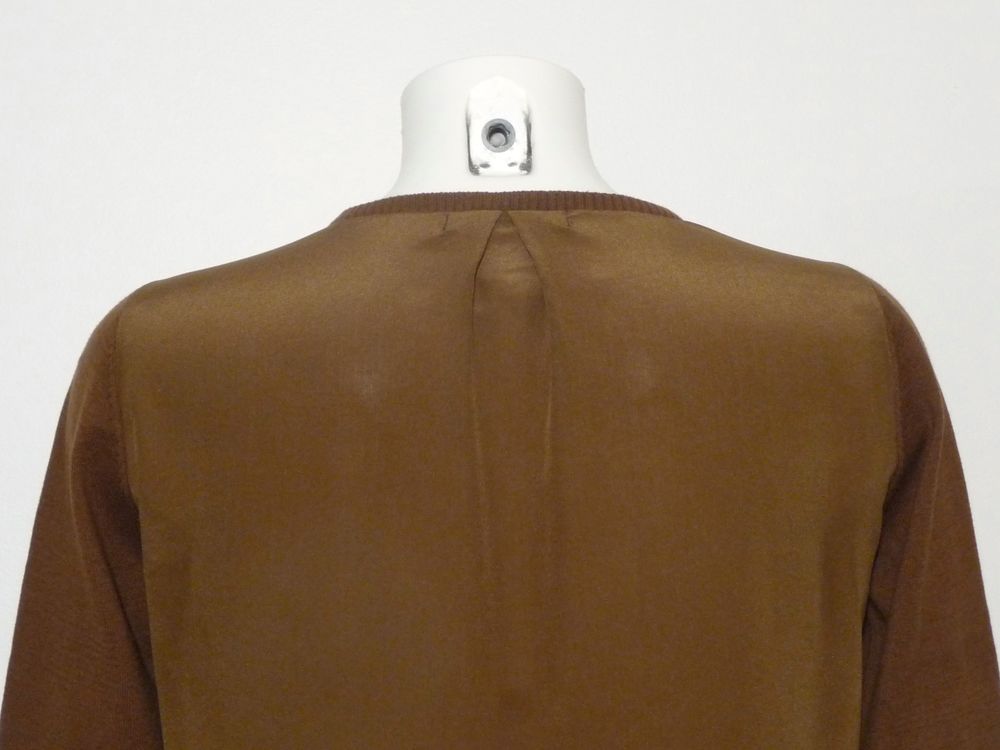 Top/ Pull Coton et Soie &agrave; Marron Manches Longues-Monoprix Vêtements