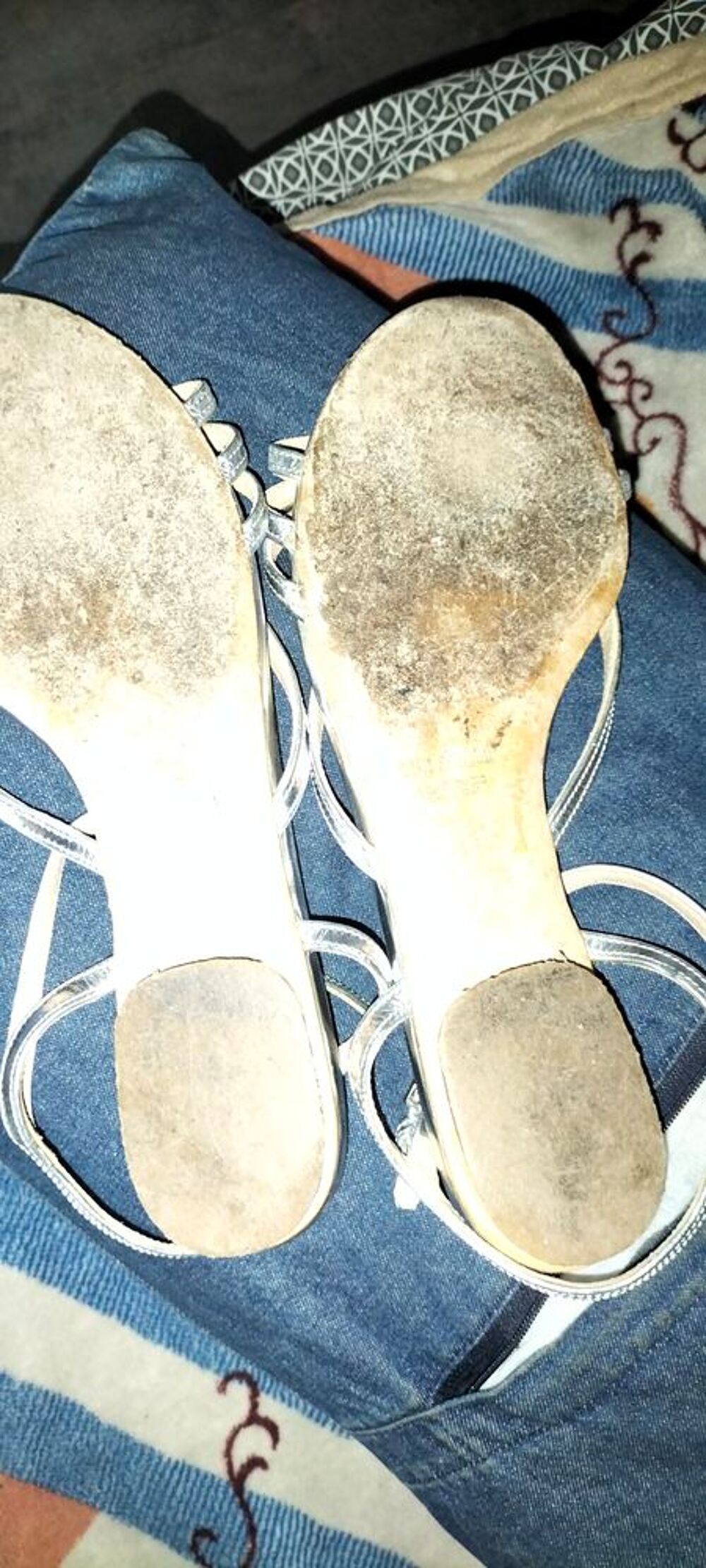 Sandale tout cuir argent th&eacute; Keller pointure 41 excellent &eacute;t Chaussures