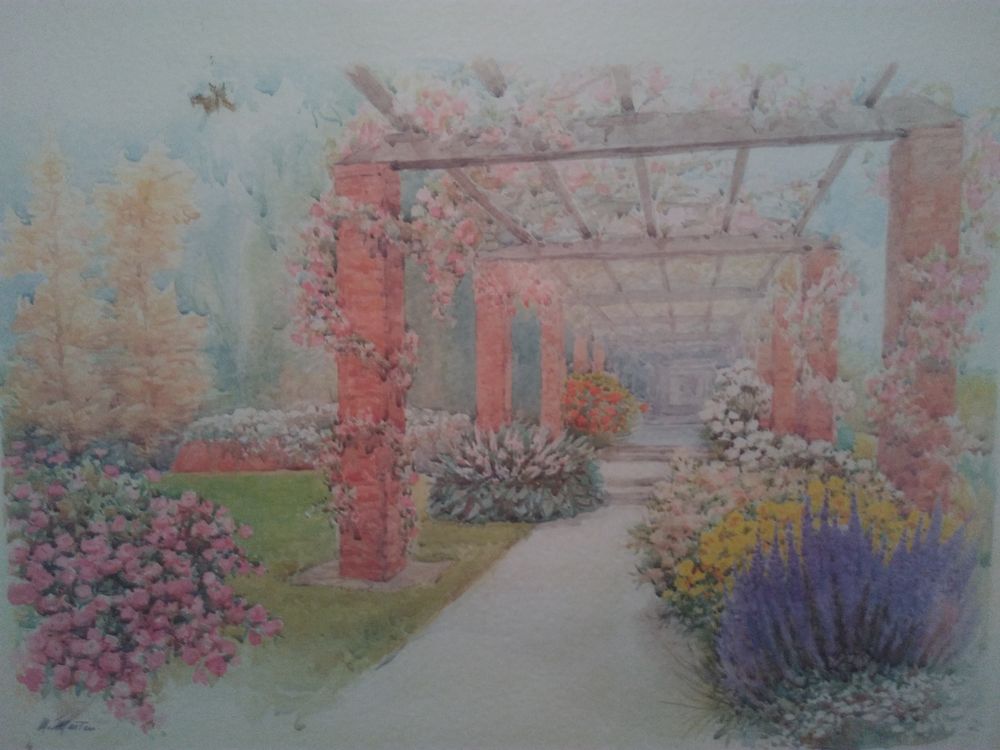 Aquarelle 19&eacute;me sign&eacute; Décoration