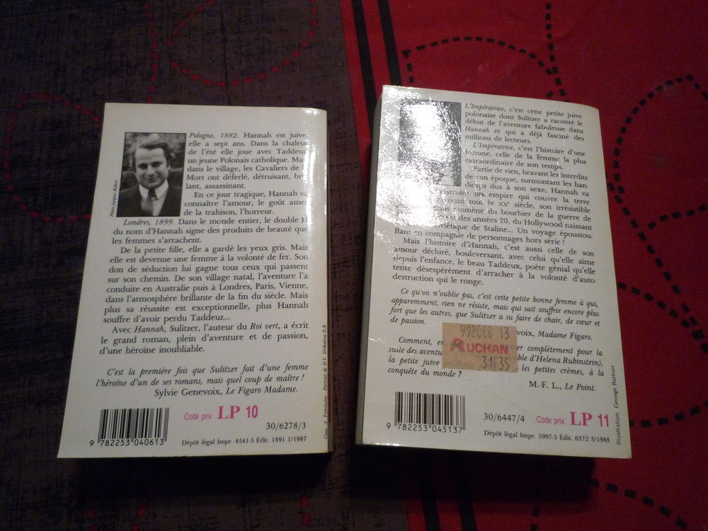 lot de 2 livres Paul Loup Sulitzer
l'imp&eacute;ratrice
Hannah Livres et BD