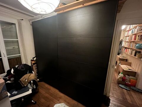 Armoire Ikea portes coulissantes noir 300 Paris 19 (75)