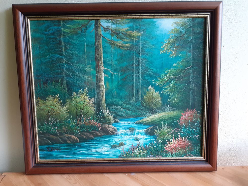 1 Tableau "Rivi&egrave;re, sous-bois &amp; fleurs" N&deg; 161703 Décoration