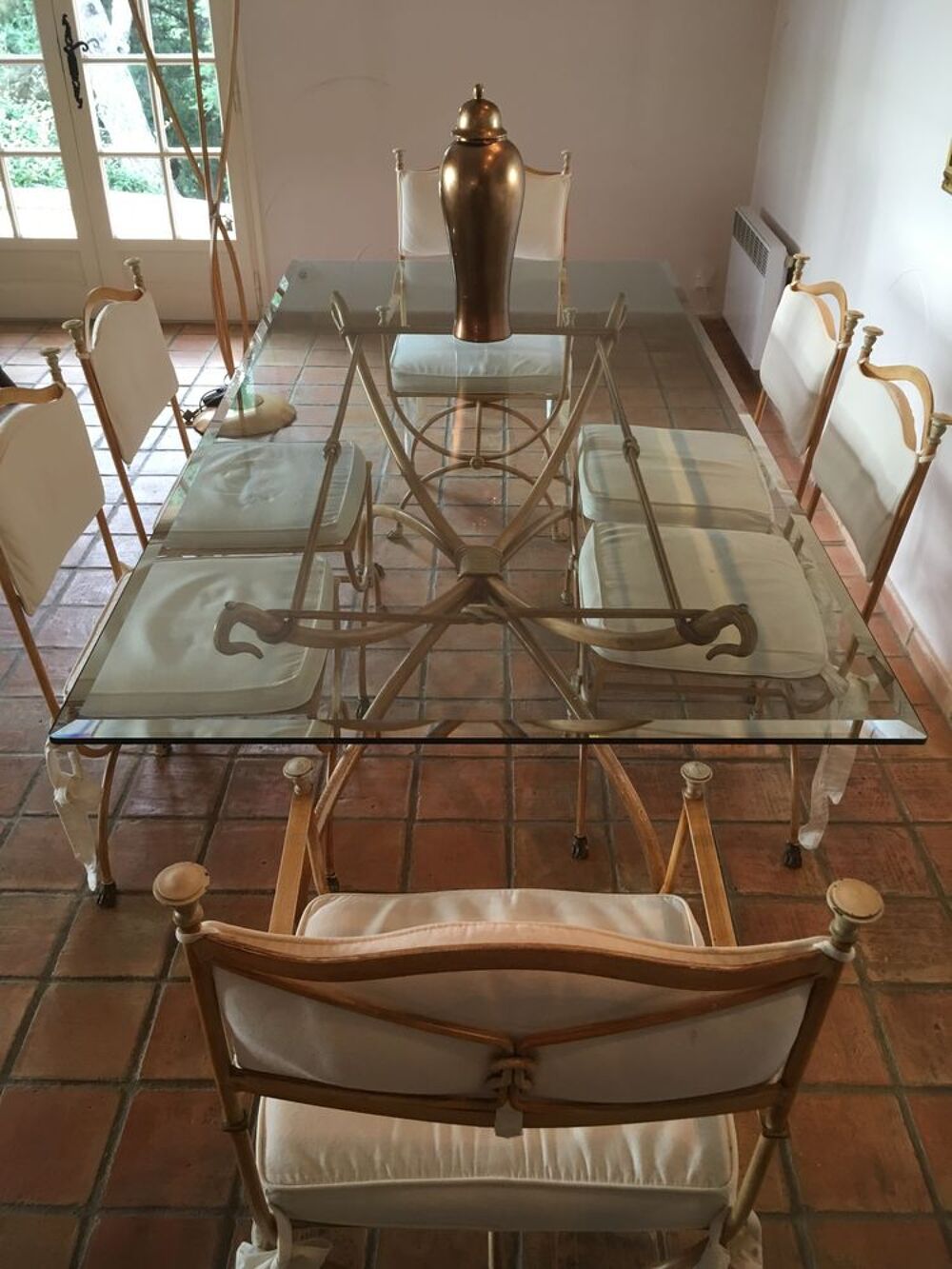 Table 6 chaises verre Meubles