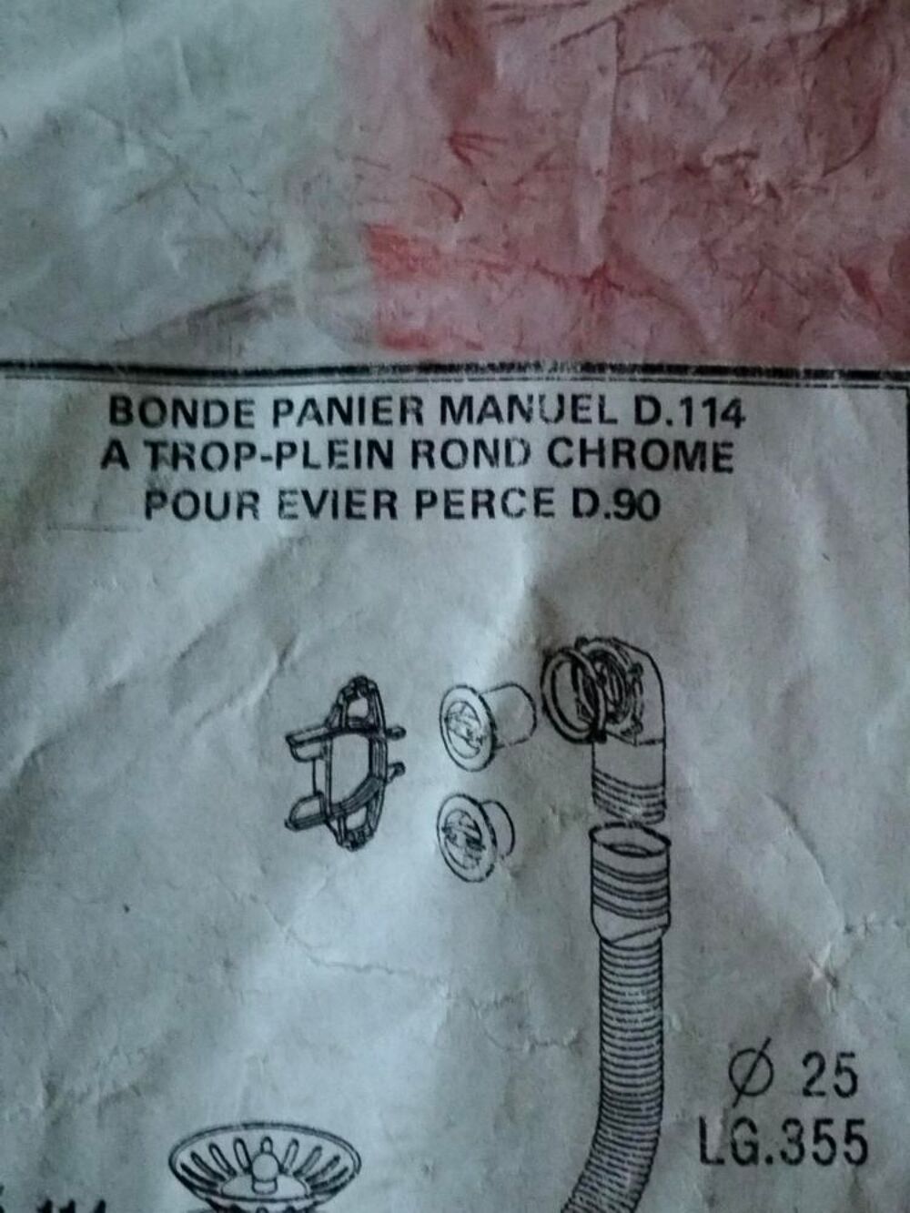 vidage &eacute;vier 1 bac a panier Bricolage