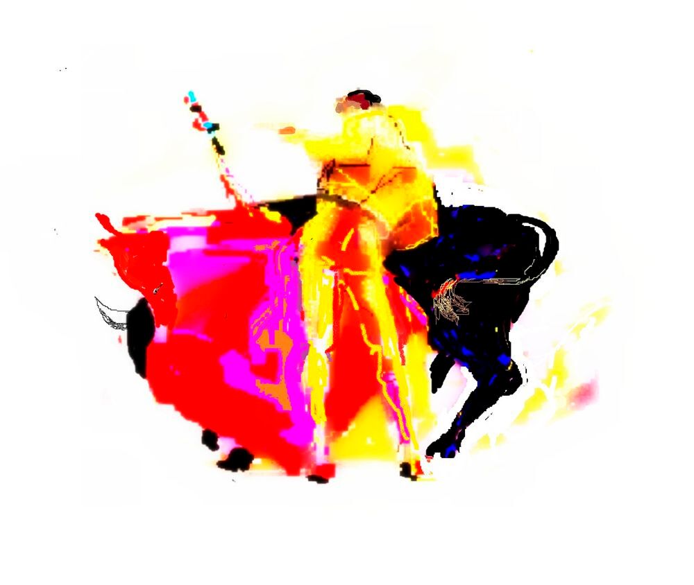 Toro et tor&eacute;ro S&eacute;ri&eacute; de peinture 