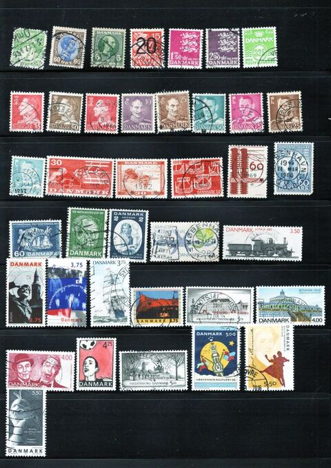 lot de 38 timbres du DANEMARK 2 Les glisottes-et-Chalaures (33)