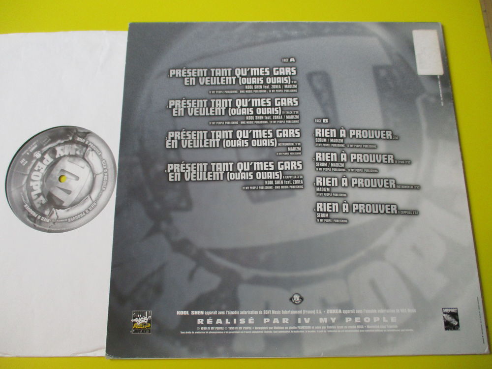 IV MY PEOPLE NTM MAXI RIEN A PROUVER KOOL SHEN CD et vinyles