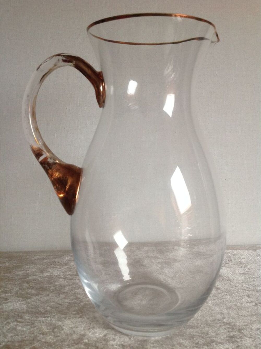 CARAFE ANCIENNE EN VERRE ANSE &amp; LISER&Eacute; DOR&Eacute; Envoi Possible
Cuisine