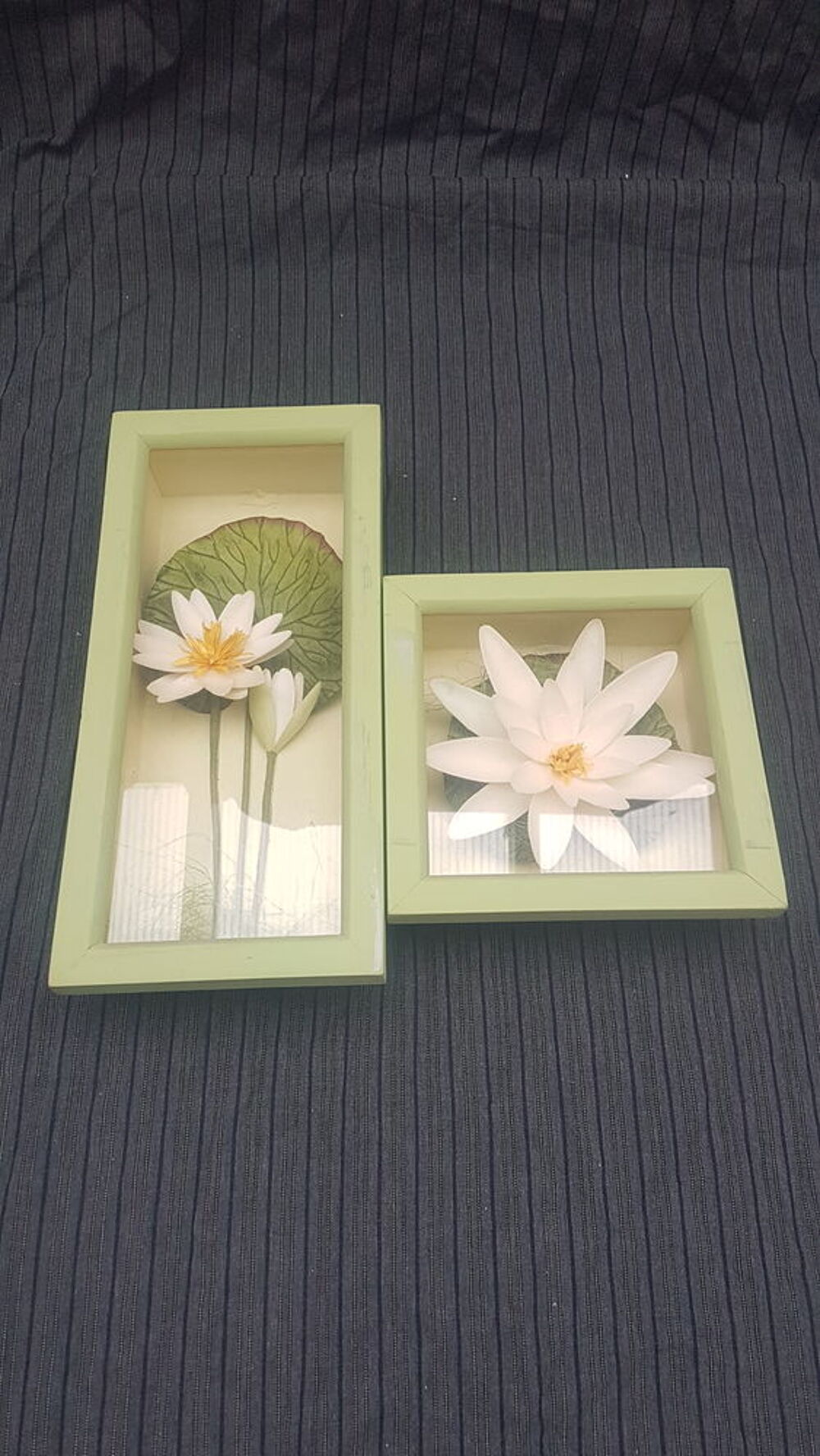 2 tableaux de d&eacute;coration Lotus blanc Dcoration