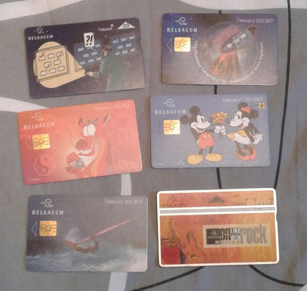 lot de 6 cartes t&eacute;l&eacute;phonique Belgacom 18 euros 