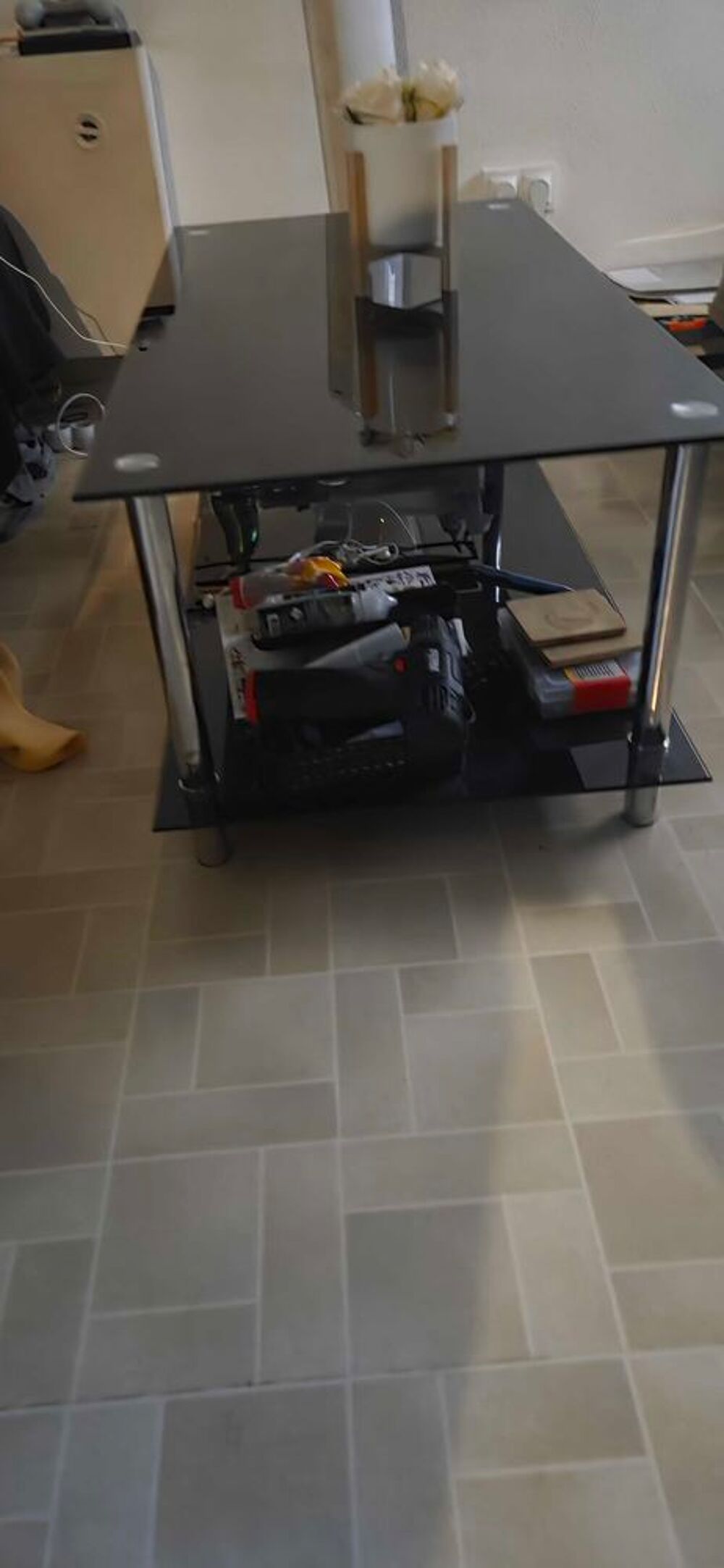 table base en verre Meubles