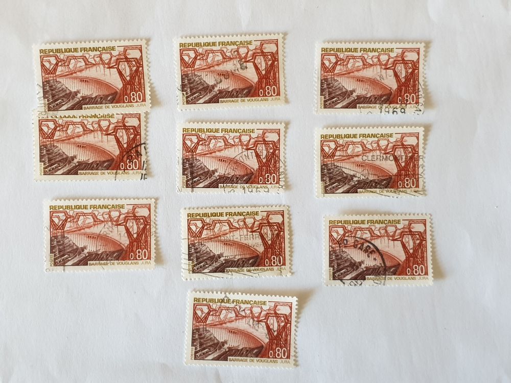 Timbre france Barrage de Vouglans 1969- lot 0.40 euro 
