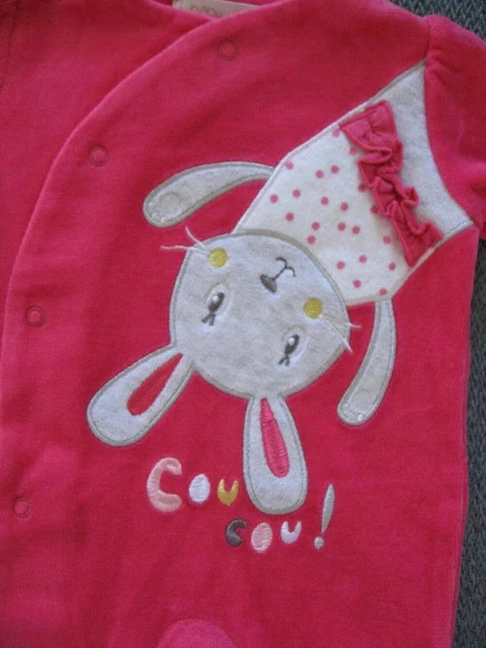 Adorable pyjama dort-bien en velours Neuf + Cadeau Puériculture