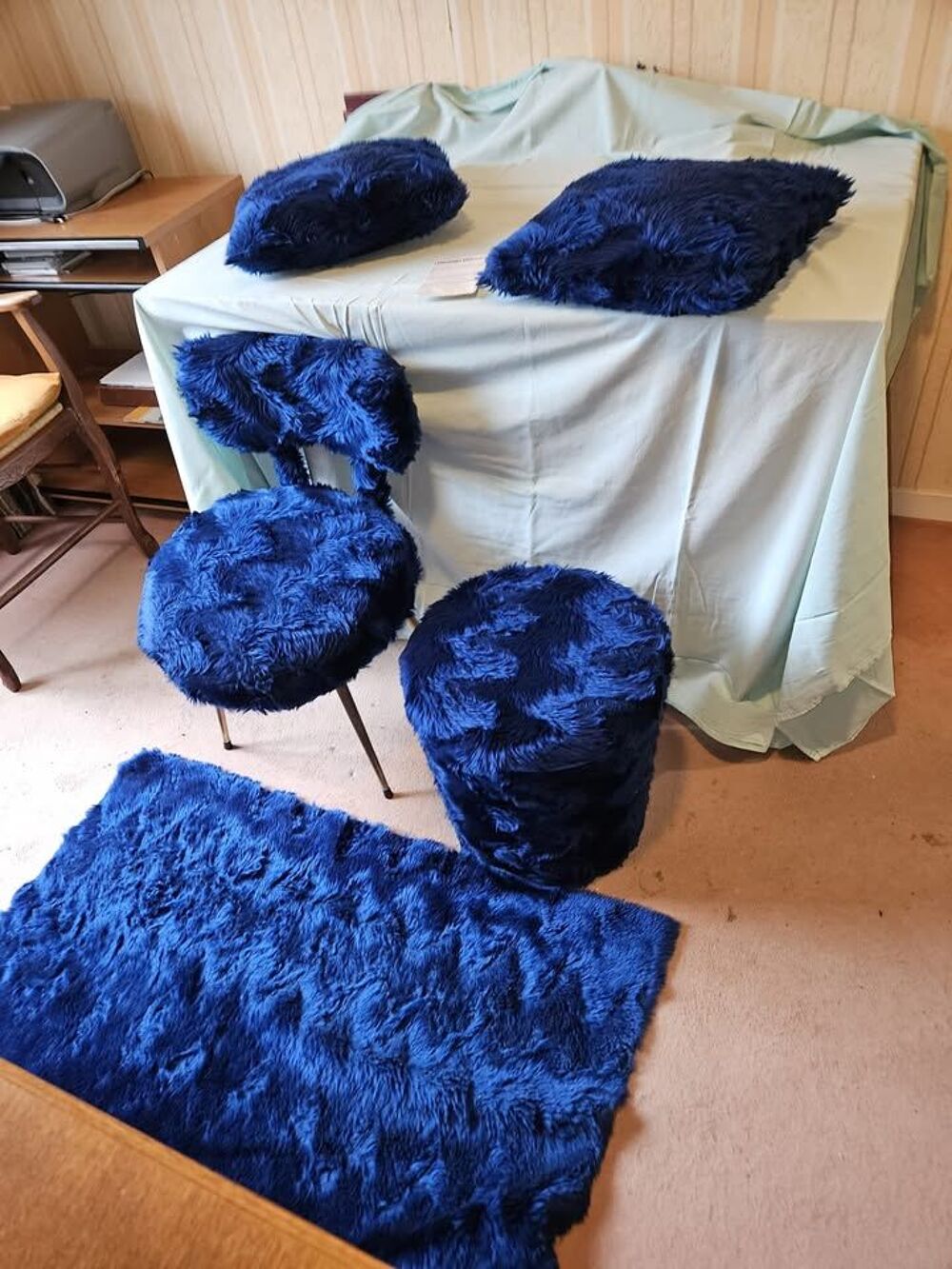 lot vintage fauteuil pouf coffre 2 tapis 2 coussins
85 € Meubles