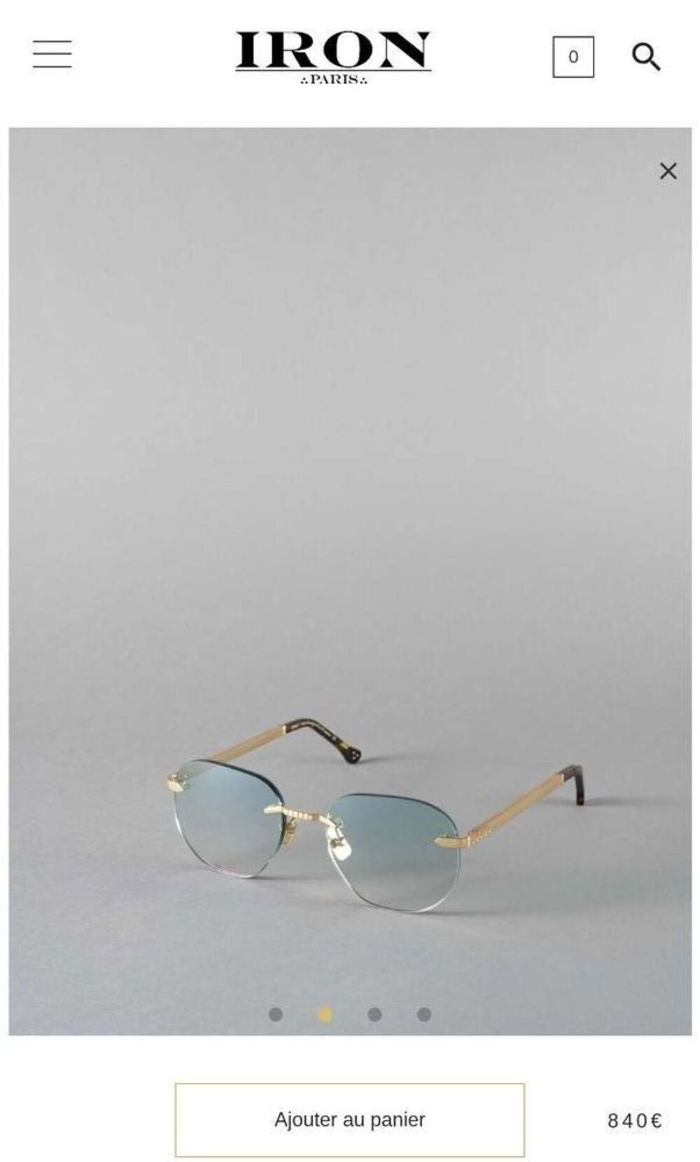 Lunettes luxe plaque et or 24 k Iron Paris/ bali Bijoux et montres