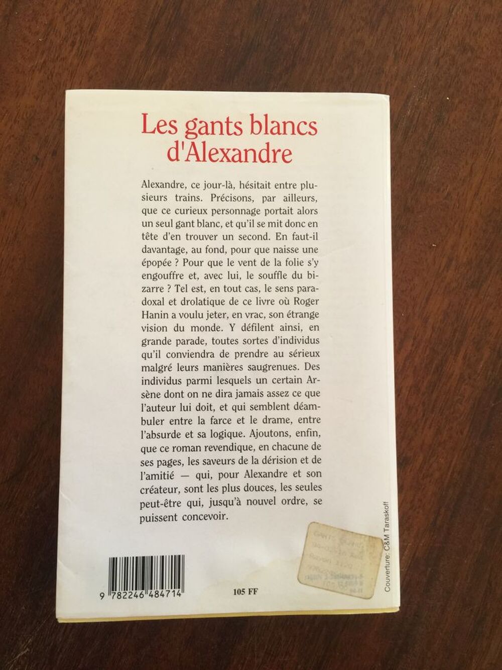 Livre Roman " Les Gants blancs d' alexandre " - Livres et BD