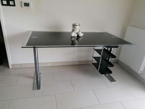 Bureau verre tremp noir 155x85 0 La Rochelle (17)