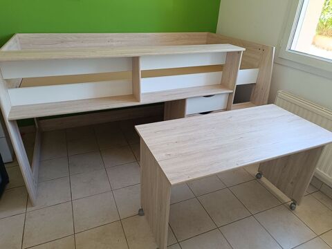 Lit mezzanine enfant avec bureau 150 Fontaine-la-Guyon (28)