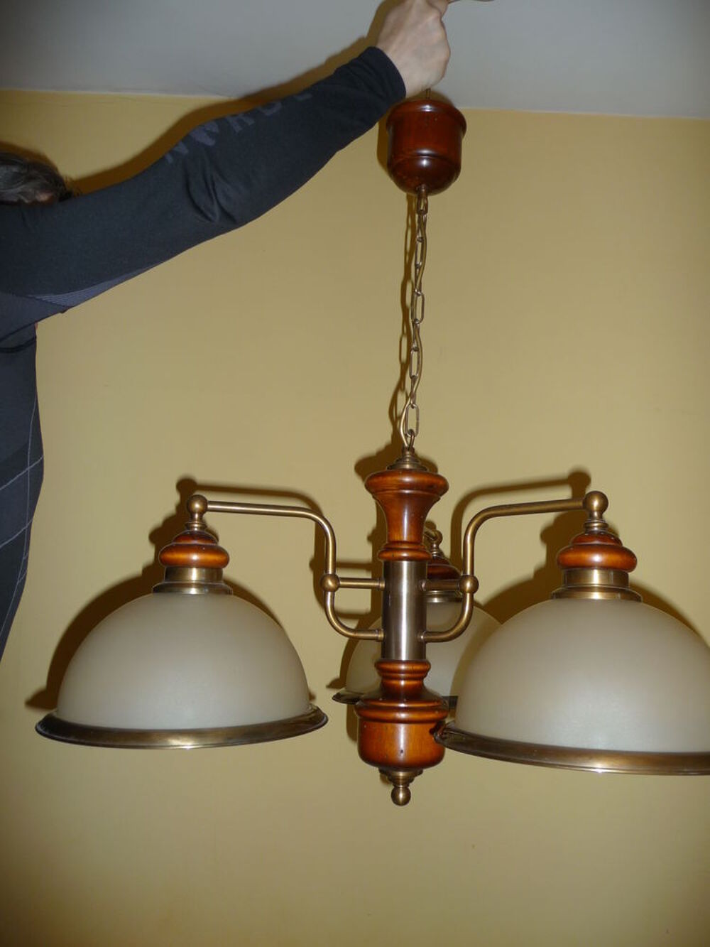 PLAFONNIER BOIS LAITON Décoration