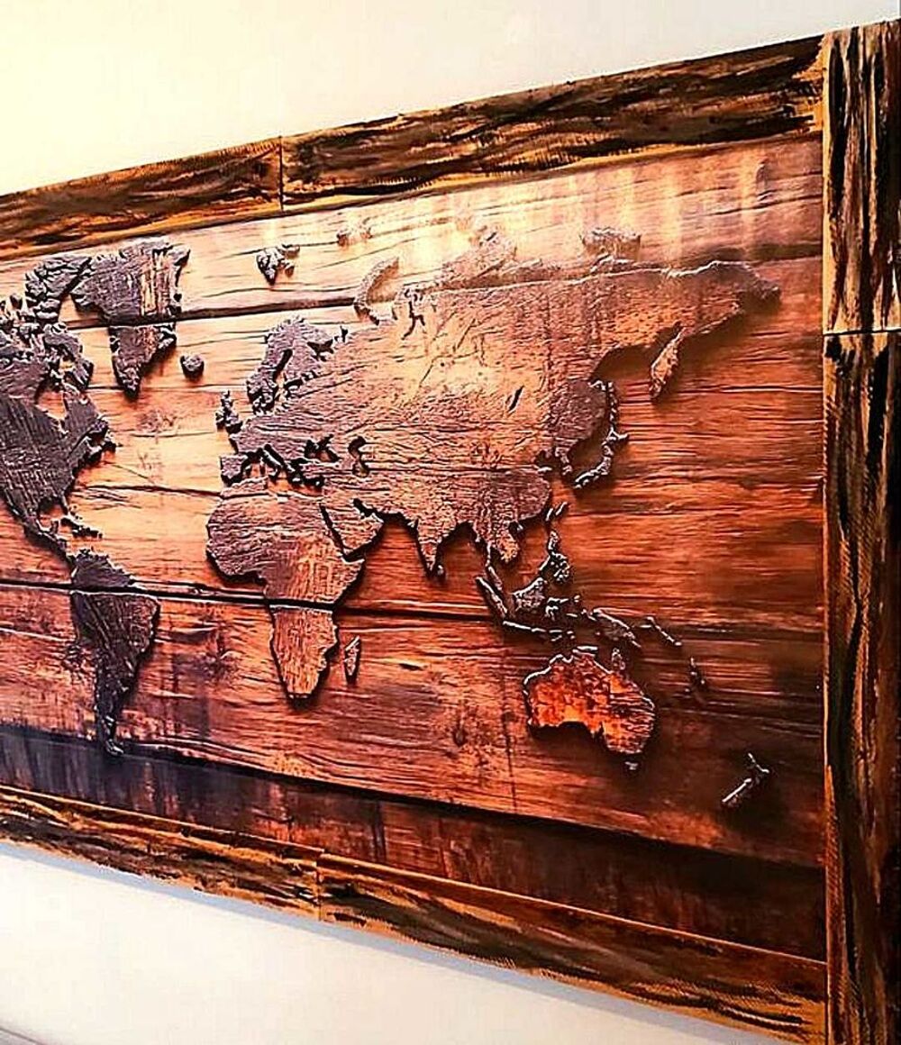 tableau toile carte du monde Décoration