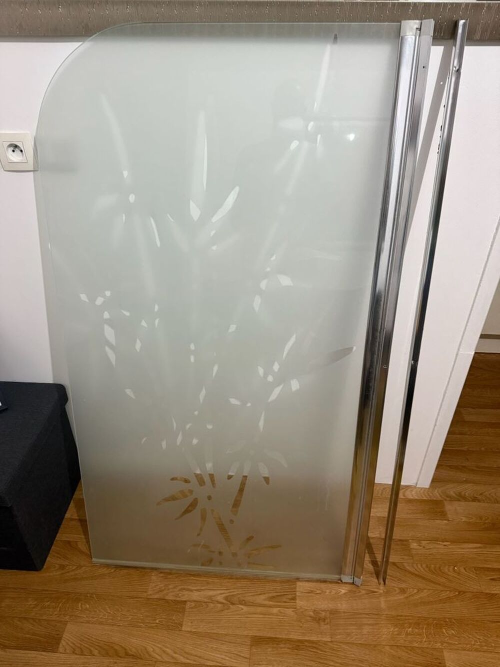 Pare baignoire amovible en verre tremp&eacute;e Décoration