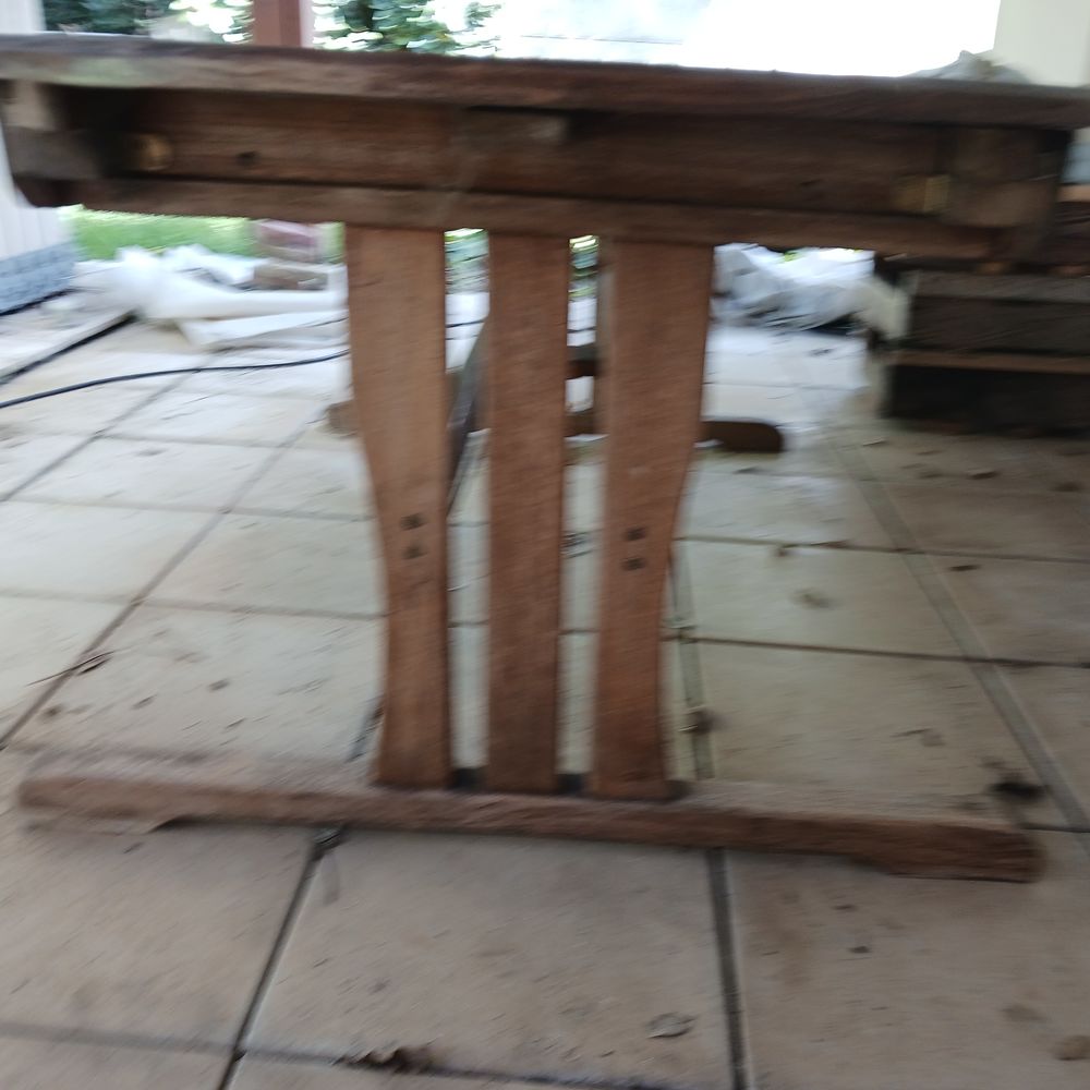 table teck + chaises de jardin Meubles