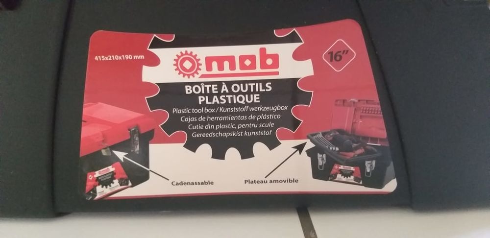 Bo&icirc;te &agrave; Outils Plastique 16'' MOB ? 41,5 x 21 x 19 cm Bricolage
