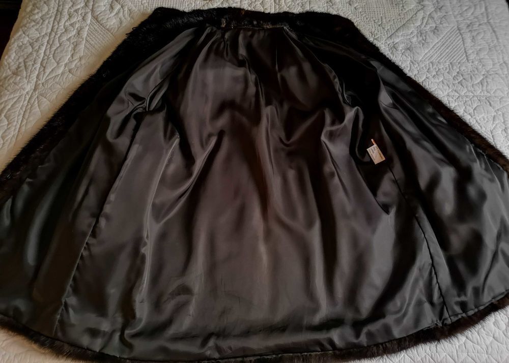 Superbe manteau de Vison pleines peaux femme T 40 avec &eacute;charpe Vêtements