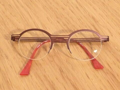 Monture/ Lunette de Vue Ronde Nylor en M�tal Rouge Bordeaux- 50 Paris 15 (75)