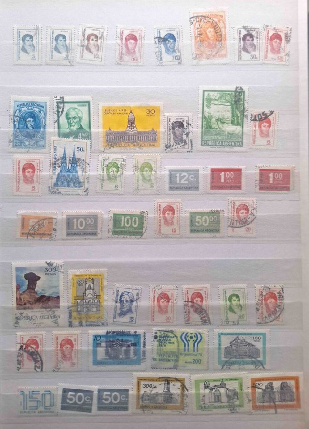 S&eacute;rie de timbres de collection d'Argentine 