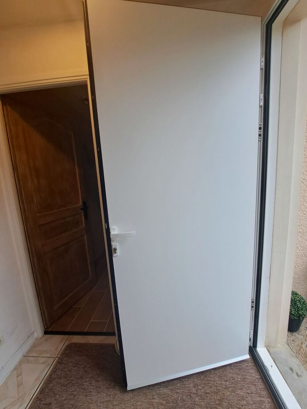 Lot porte d'entr&eacute;e ALU et fen&ecirc;tres PVC Bricolage