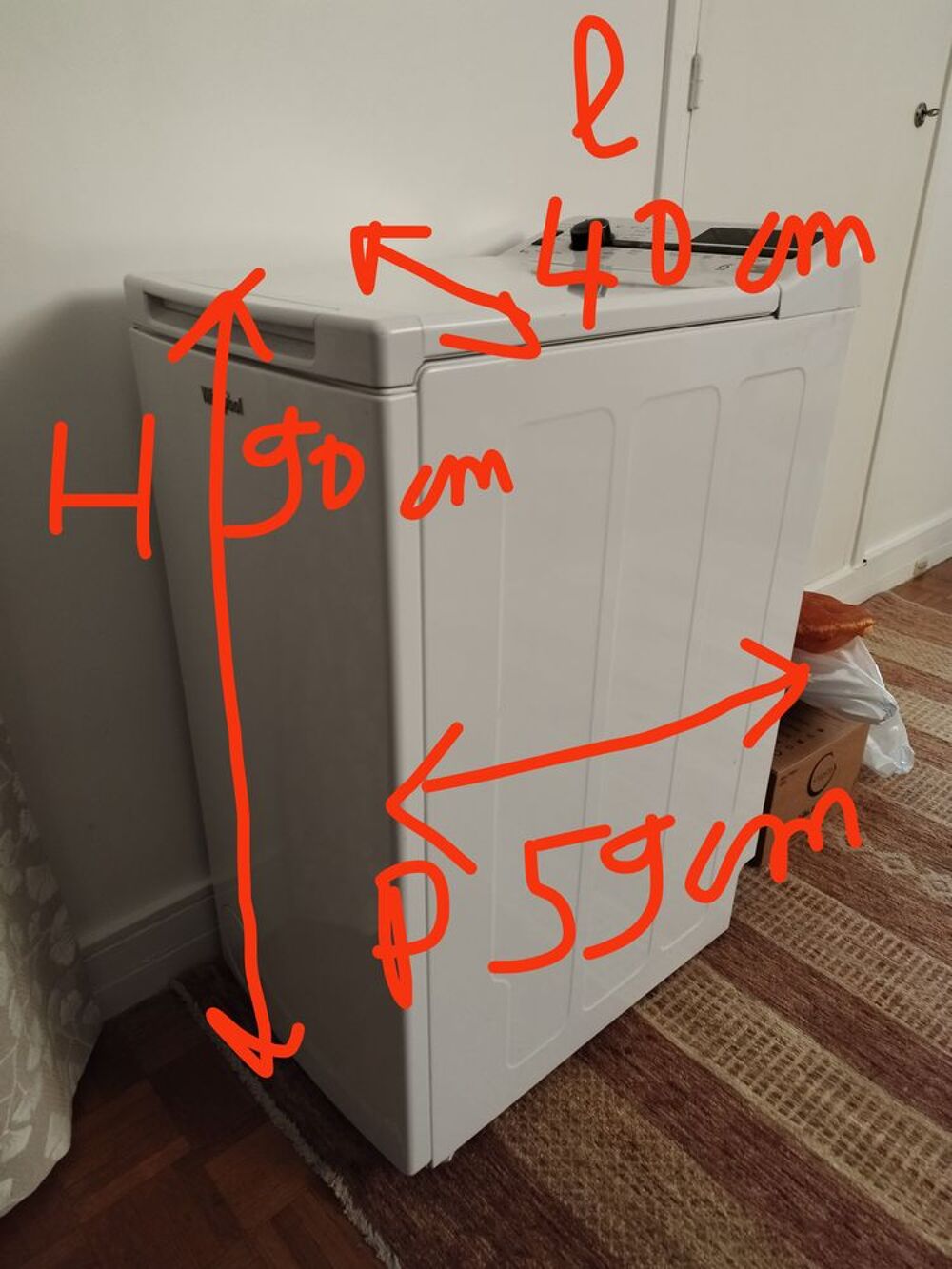 lave linge top whirpool Electroménager