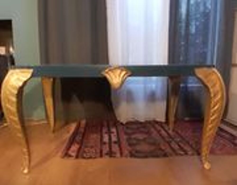 table basse avec bois sculpt&eacute; Jansen Dcoration