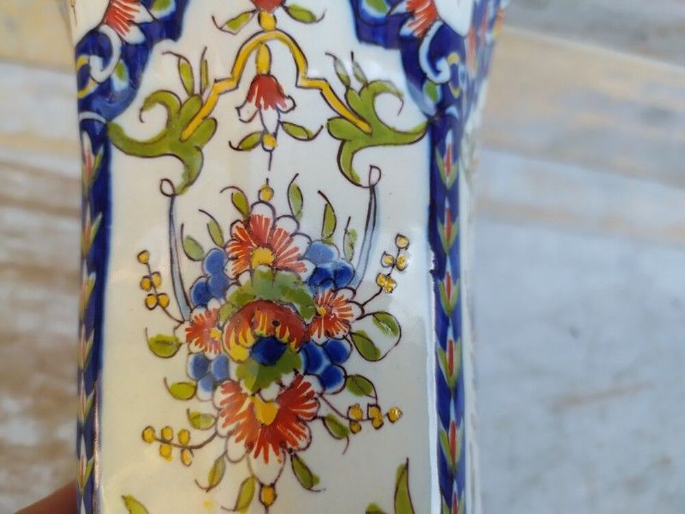Grand Vase Desvres Fourmaintraux Fr&egrave;res Bleu Cobalt Décoration