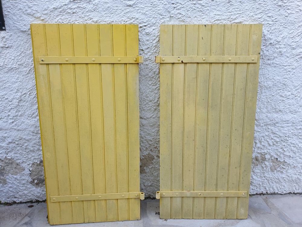 2 paires de Volets provencaux lattes bois vertical gonds dia Bricolage