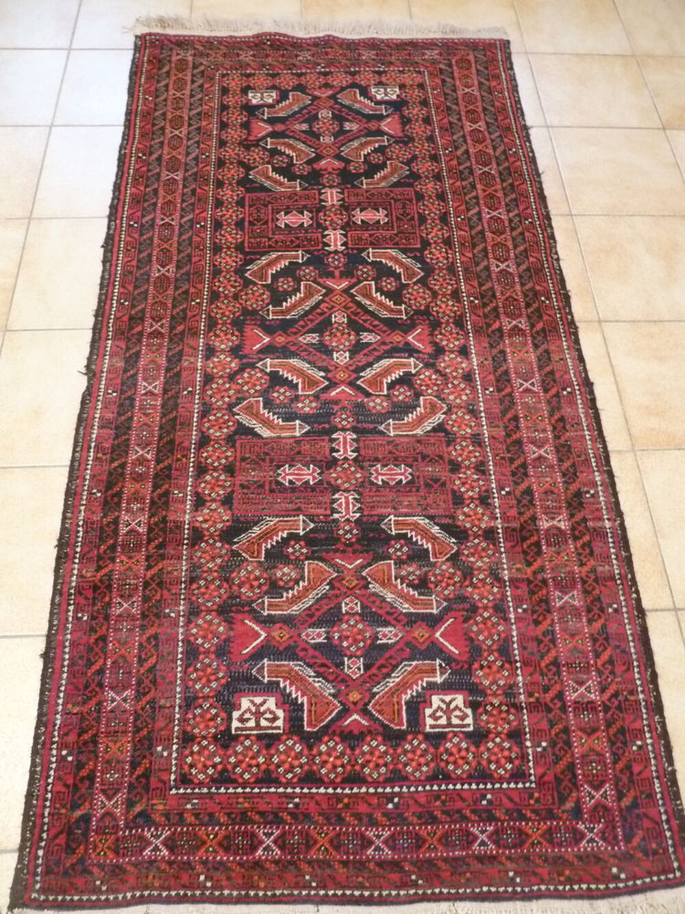 Tapis ancien Baloutchistan (Iran),
198 cm x 100 cm Décoration