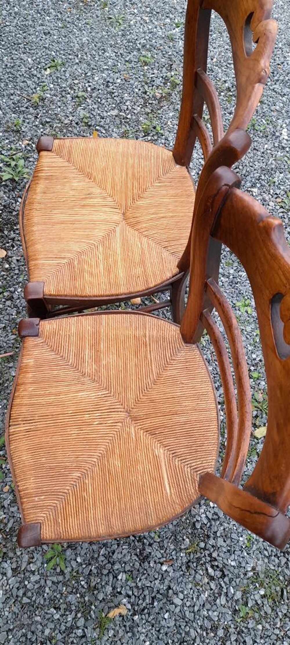 2 chaises anciennes en paille Meubles