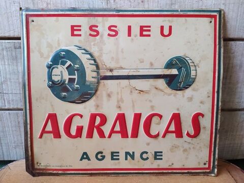 Plaque Tle Publicitaire Automobile Essieu Agraicas 1954 150 Loches (37)