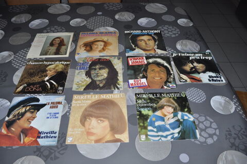 Lot de 45 tours vinyles avec entre autre  Mireille Mathieu  10 Perreuil (71)