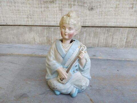 Sujet Oriental Magot Porcelaine Biscuit Polychrome XIX�me 1 Loches (37)