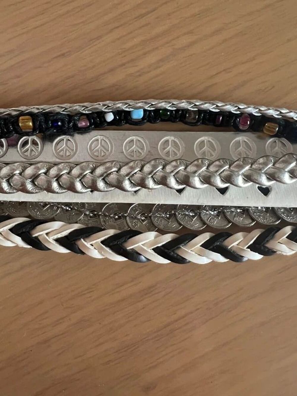 Bracelet Manchette Multicolore Femme. Similicuir Bijoux et montres