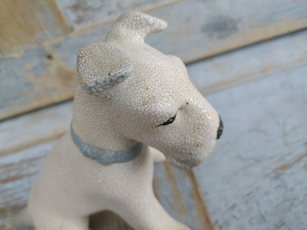 Chien Fox Terrier C&eacute;ramique Fa&iuml;ence &Eacute;mail Crisp&eacute; Art D&eacute;co 